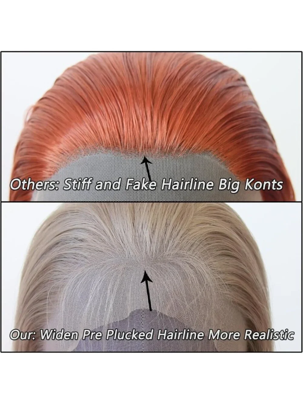 Long Straight Ash Blonde Lace Front Wig - Heat Resistant, Pre-Plucked, Natural